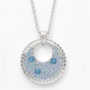 Touchstone Crystal by Swarovski Color Burst Necklace in blue shades BNIB sparkly